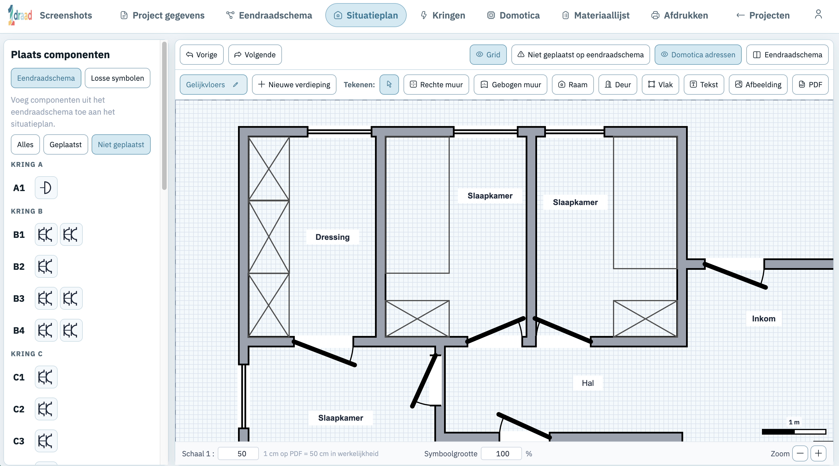 Stap 1: maak eendraadschema